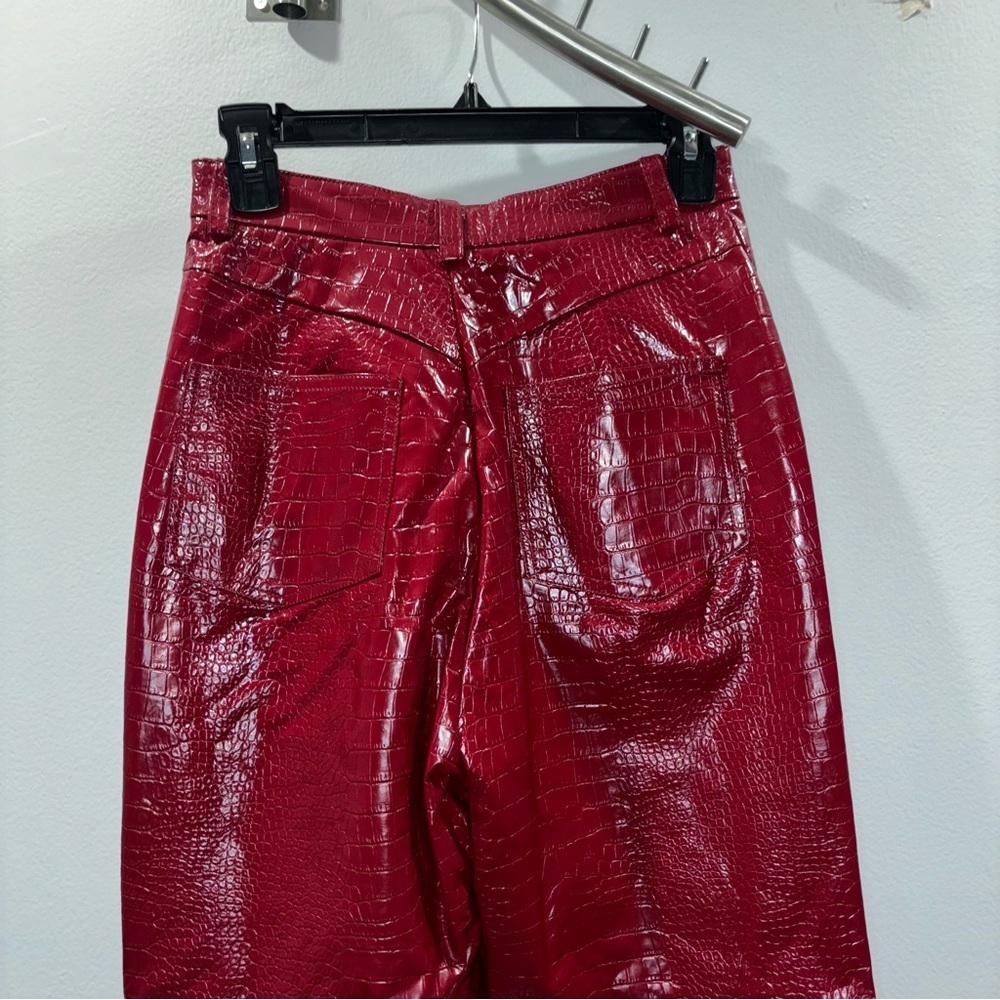 Mistress Rocks “Unconditional” Red Vegan Leather Python Pants | Size S - Picture 10 of 15